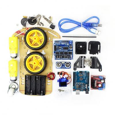 New Avoidance Tracking Motor Smart Robot Car Chassis Kit Speed Encoder Battery Box 2WD Ultrasonic Module for Arduino Kit