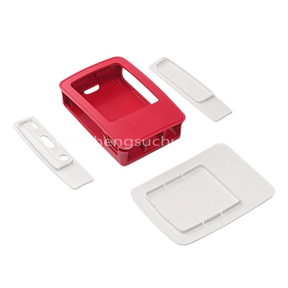 Red White Plastic Protective Case For Raspberry Pi 3B+ Development Board (2).jpg